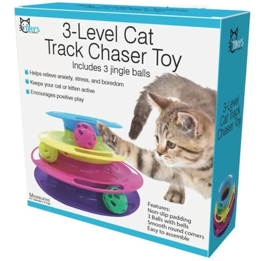 Triple Level Cat Toy Tower with Jingle Balls